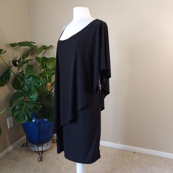 R&M Richards  Plus Size Rhinestone-Trim One-Shoulder Dress  Size 20W - Picture 2 of 6